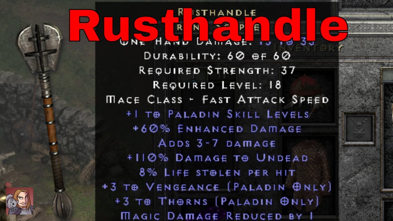 D2R Unique Items - Rusthandle (Grand Scepter) - YouTube