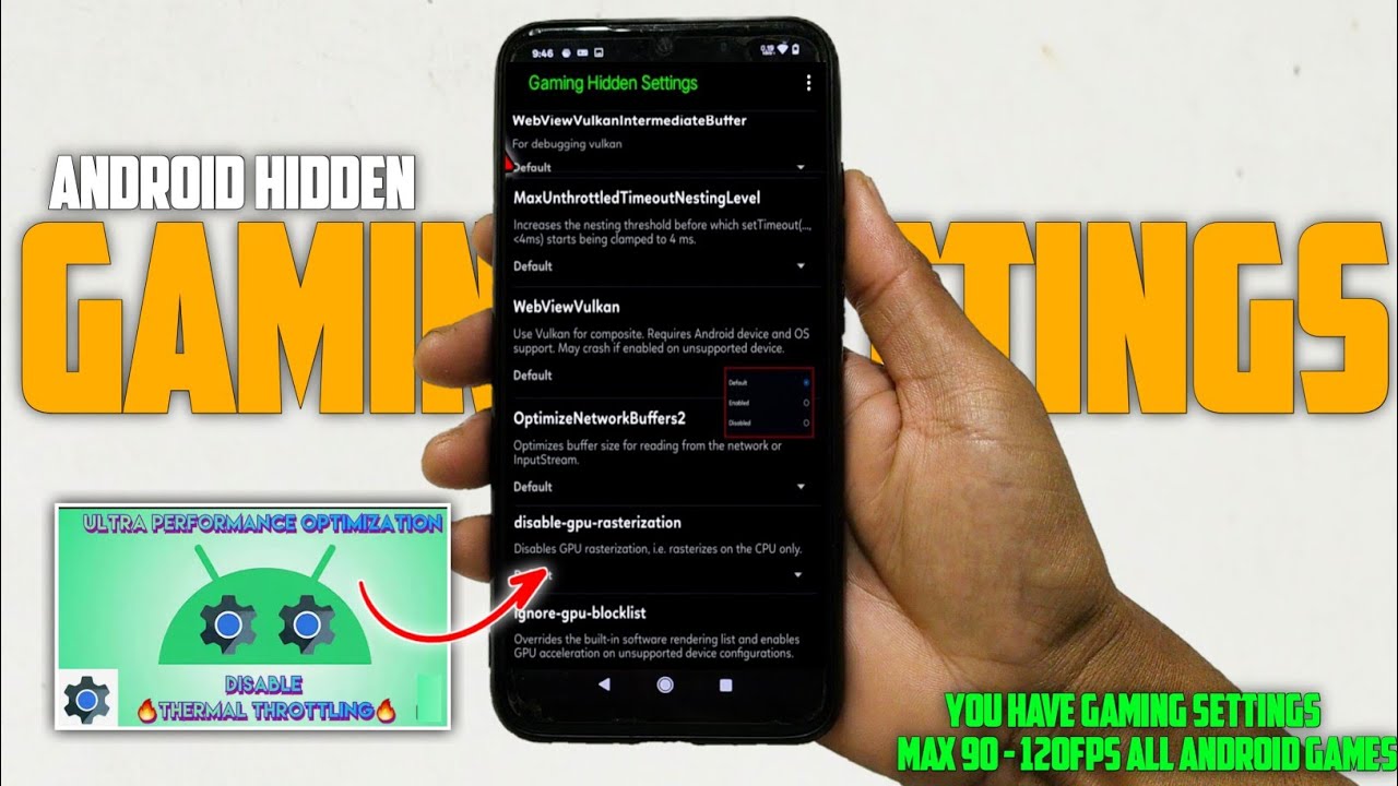 ANDROID HIDDEN GAMING SETTINGS Optimize Low End Android Device With