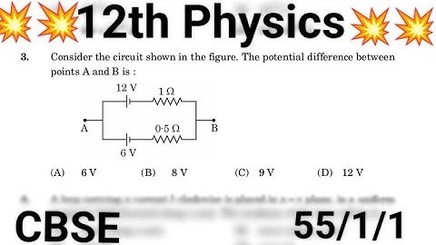  Consider the circuit shown in the figure. The potential difference | 12 Physics CBSE 2025 | 55/1/1 