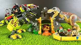 Lắp ráp Lego khủng long bạo chúa đối đầu Lego Mecha T-rex trên đảo núi lửa kho báu khủng long