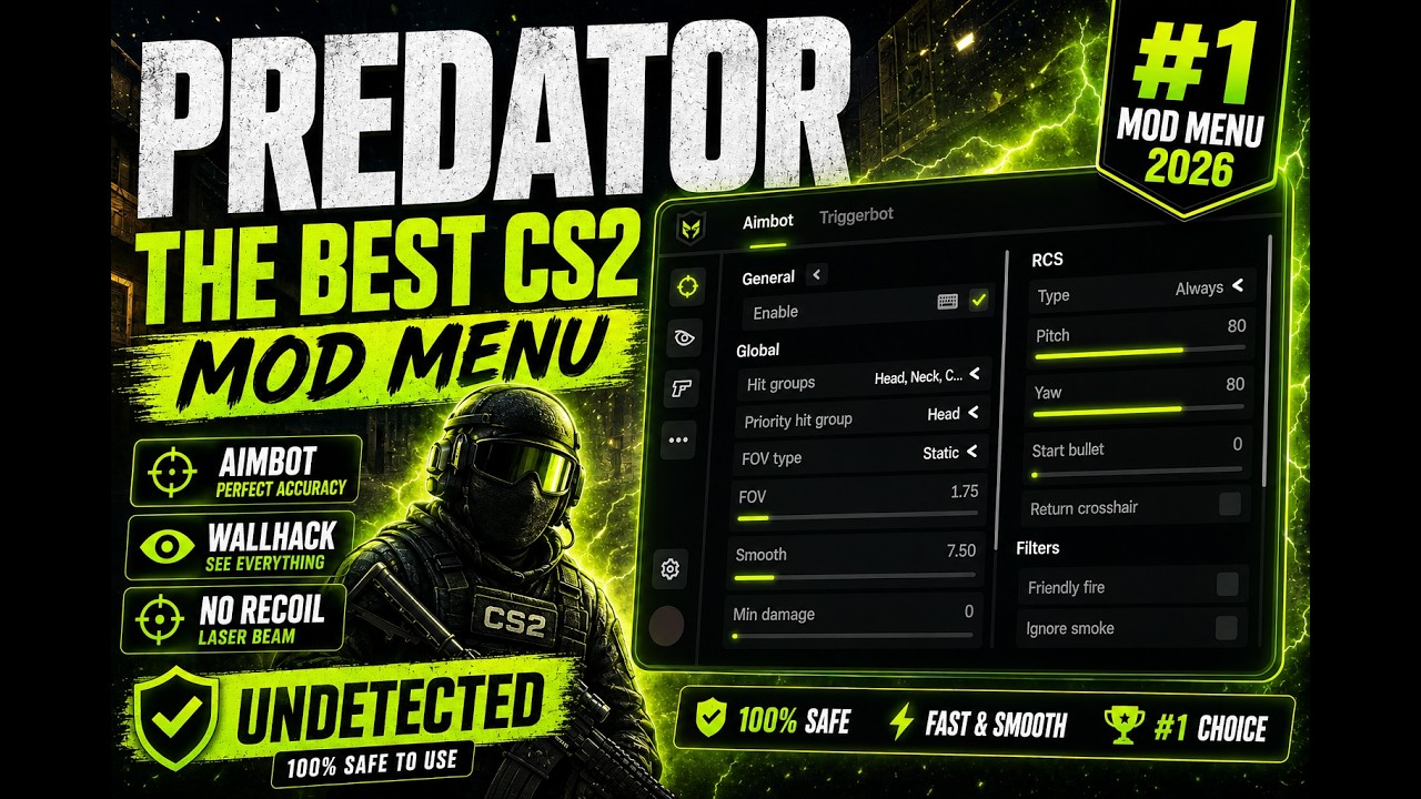 [2026] CS2 Mod Menu | Predator | Undetected | Aimbot | ESP | No Recoil ...
