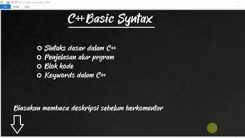 Tutorial C++ 02 Basic Syntax