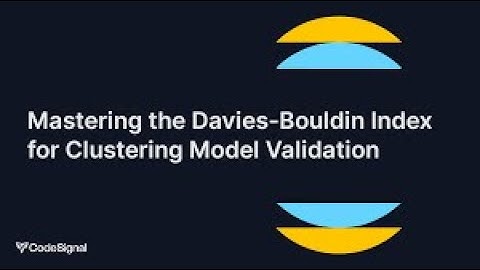Session 33 || Davies-Bouldin Index