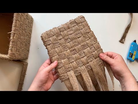 DIY  Wicker basket with Jute Rope and Cardboard  | Jute Rope  Basket | Jute and Cardboard Craft