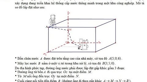 Trong không gian với hệ trục toạ độ Oxyz, đơn vị độ dài trên mỗi trục là 1 mét,một công ty xây dựng