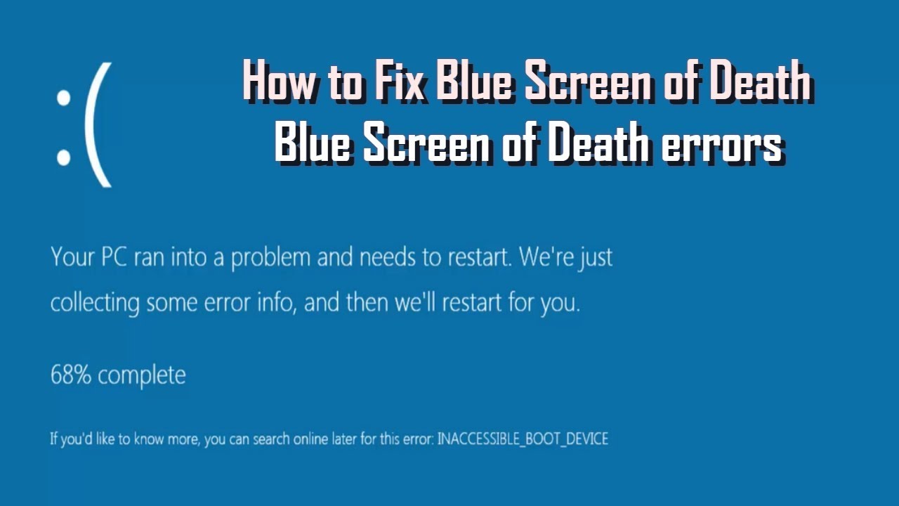 FIX Best Tutorial Blue Screen Error In error (fix inaccessible boot ...