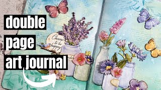 double page art journal | using my new collection