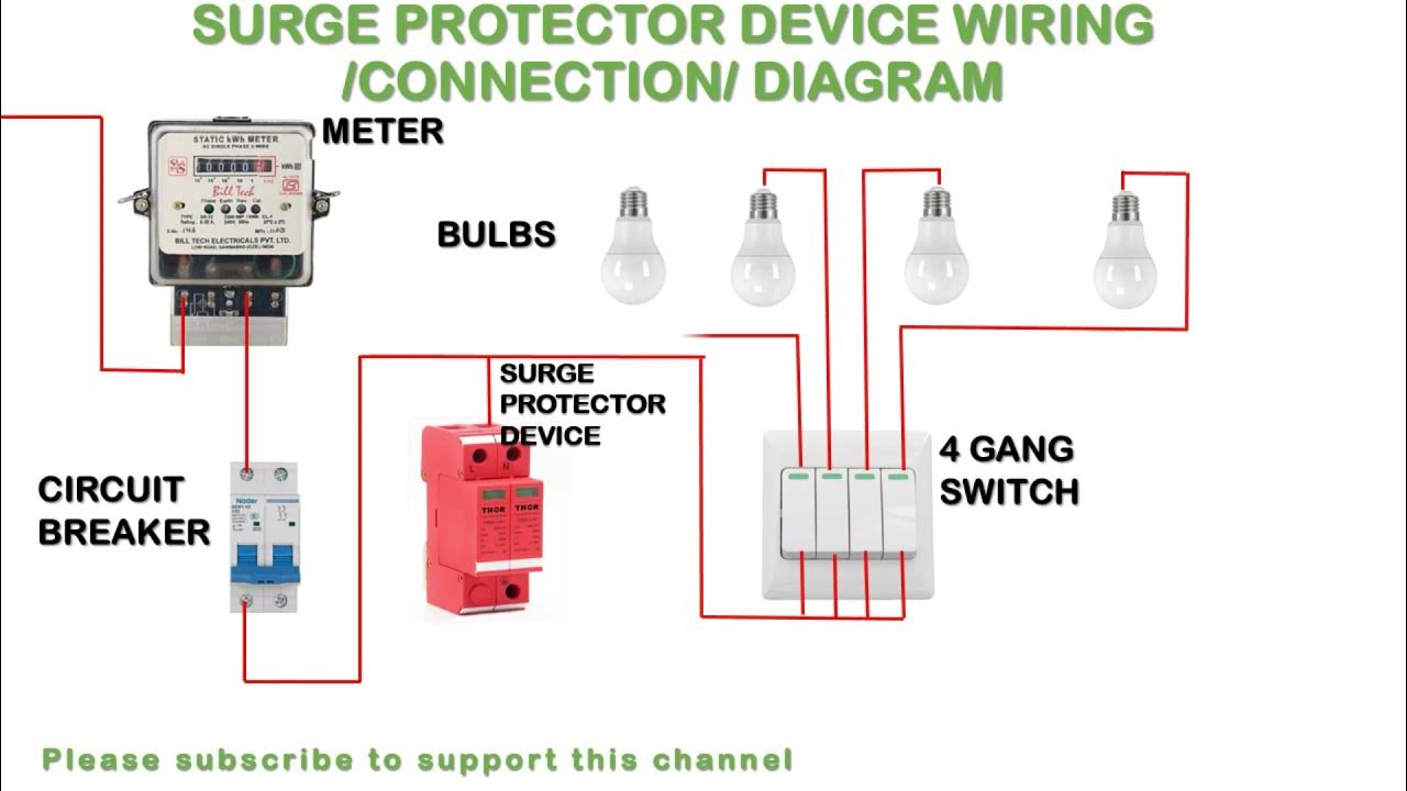 HOW TO DO SURGE PROTECTOR DEVICE WIRING/ CONNECTION/ DIAGRAM AT HOME