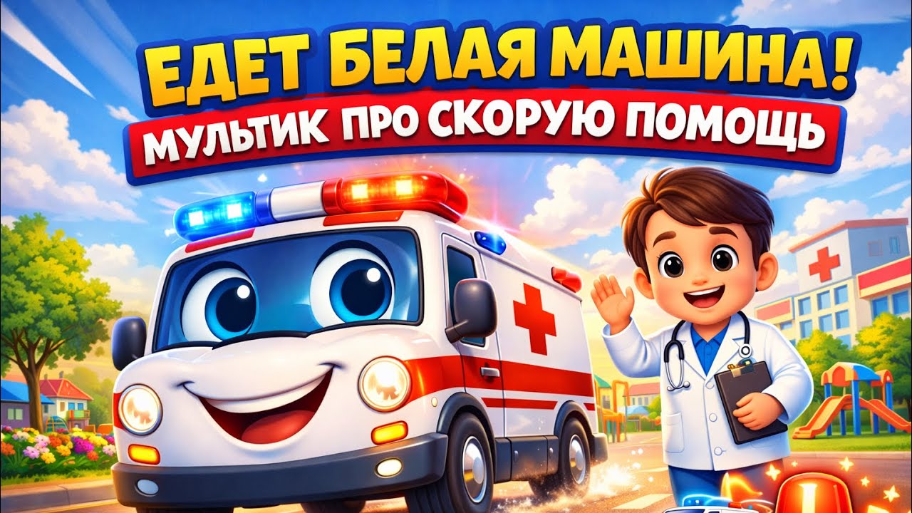 ЕДЕТ БЕЛАЯ МАШИНА! 🚑 МУЛЬТИК ПРО СКОРУЮ ПОМОЩЬ