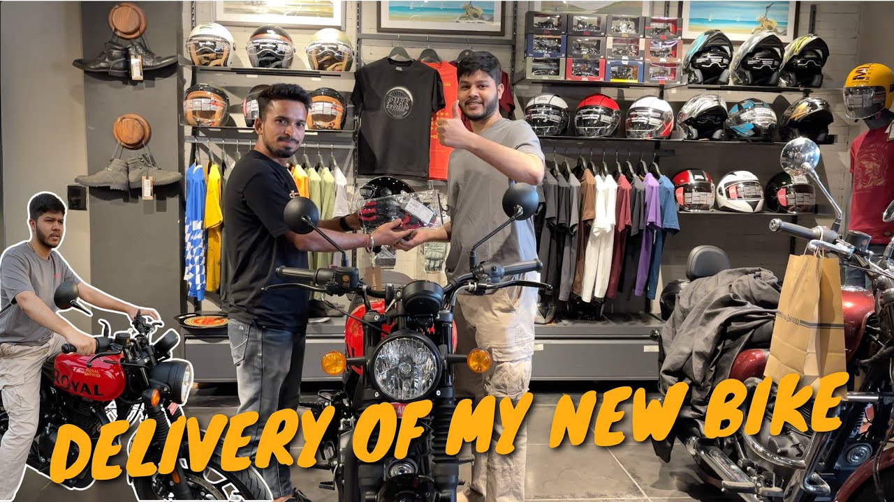 Taking delivery of my new Bike | Royal Enfield Hunter 350 | Rebel Red