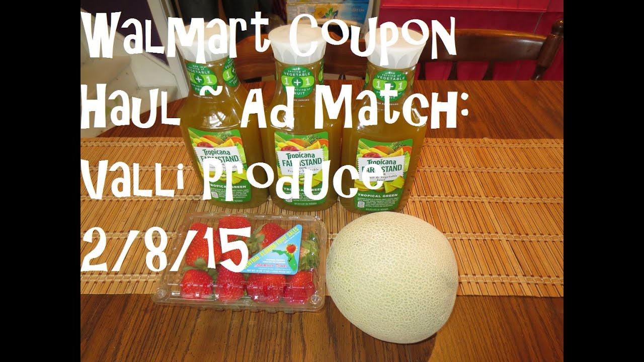 Walmart Coupon Haul Ad Match Valli Produce 2/8/15 0.99 Tropicana