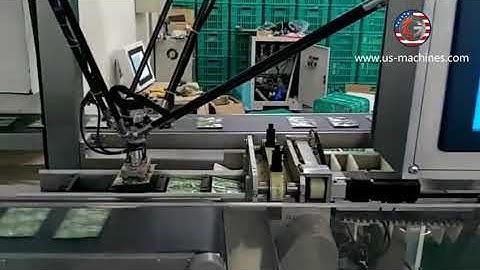 High speed high accuracy spider type robot hand bag sorting picking counting horizontal carotning ma