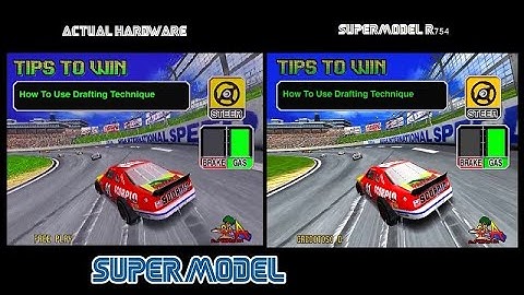 Supermodel r754 VS Actual Hardware - Daytona Usa 2 Power Edition