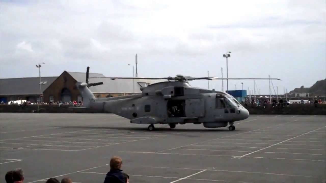 Royal Navy Merlin Helicopter visits Guernsey