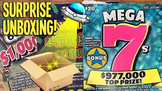 😄 WINS! + SURPRISE UNBOXING!! 💰 $20 Mega 7s 🛸👽 Space Invaders 💵 Texas Lottery Scratch Off Tickets