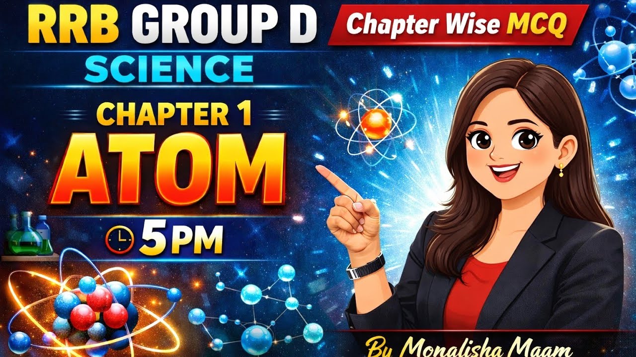 RRB group d science | chapter wise MCQ | ATOM