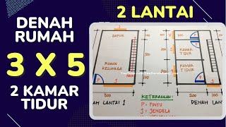 Desain Denah Rumah 3x5 2 Kamar Tidur 2 Lantai Yang Bagus