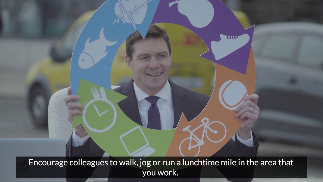 Ambassadors David Wallace & Martha Byrne kick start Workplace Wellbeing Day 2018!