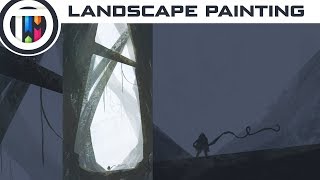 Fantasy Landscape Digital Painting Timeplase / Speed Art - with Commentary