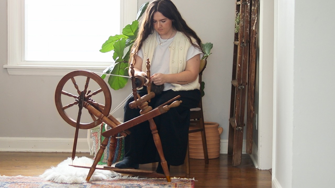 I Learned to Spin Yarn on a Spinning Wheel