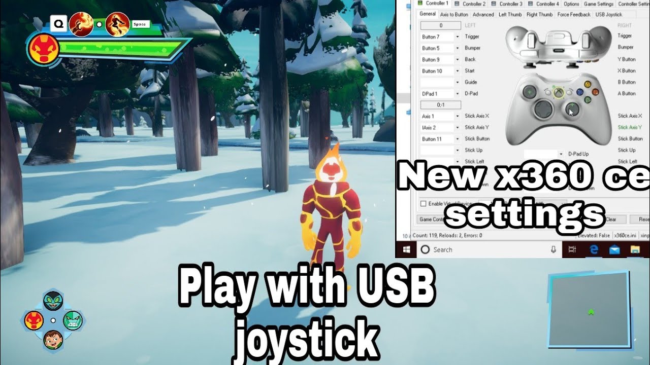 How to play Ben 10 Power Trip with USB  joystick or PC controller