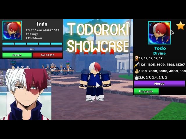 Todoroki Showcase (freeze + burn) - New Divine Unit - Ultimate Tower Defense  