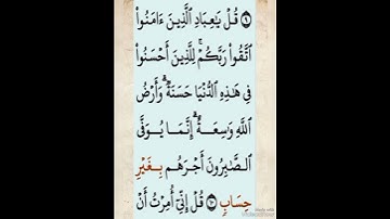 تلاوة جميلة جدا|ماتيسر من سورة الزمر|أرح قلبك وسمعك بآيات جميلة من كتاب الله❤|صوت جميل جدا|
