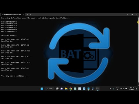 How to create batch script file to Retrieve Recent Windows Update on Windows 11