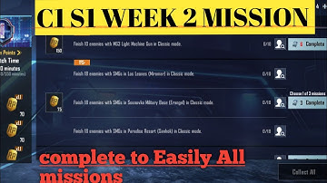 C1S1 week 2 complete all easily mission ! how to complete week 2 misson ! #bgmi