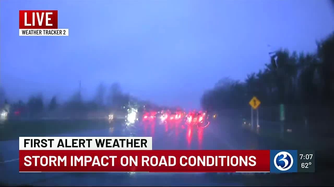 VIDEO Storm impacting road conditions on I91 in Wallingford YouTube