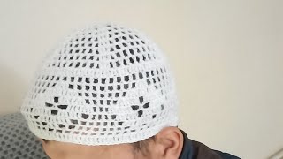 طاقية صلاة/طاقية حجاج كروشية موديل جميل وسهل مناسبة للكبار والصغار/tığı şapka namaz için/crochet hat