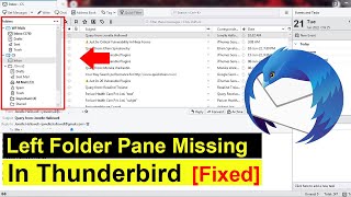 How to Fix Left Folder Pane Missing on Thunderbird?