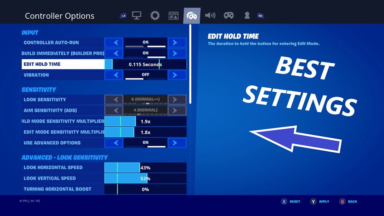 BEST Controller Settings in Fortnite! (Best 60 FPS Fortnite Settings