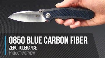 Zero Tolerance 0850 Sinkevich Rexford Collaboration Blue Carbon Fiber 20CV Folder Overview