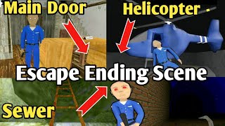 Evil Officer All Escape Ending Scenes | Main Door + Helicopter + Sewer Escape Ending Scene | V 1.0.9