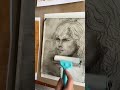 Gelliplate transfer of my portrait sketches.