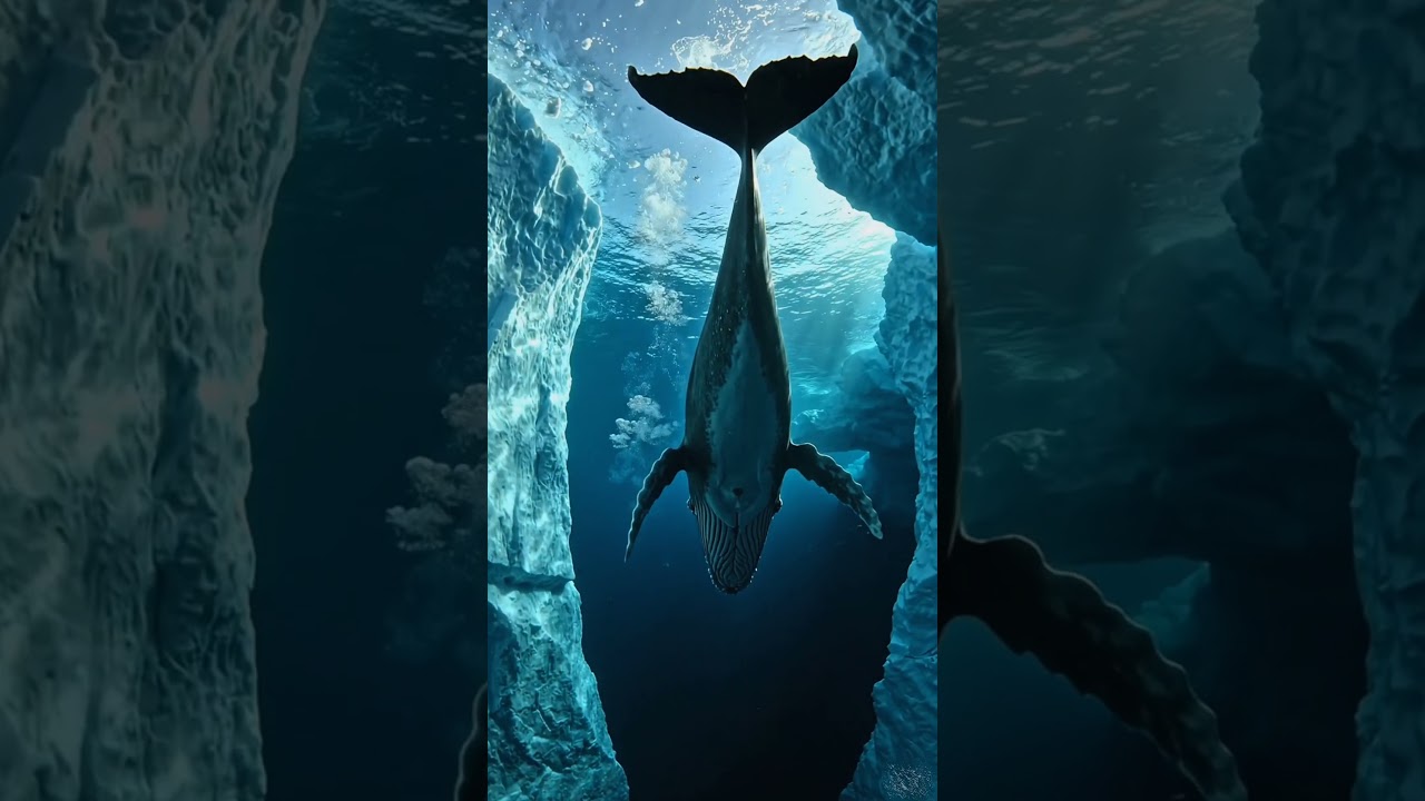 Gigantic Sperm Whale Beneath Antarctica’s Broken Glacier | Cinematic Ocean Documentary