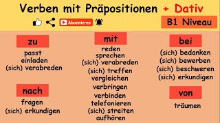 Verben mit Präpositionen + Dativ | Deutsch lernen: B1 Niveau + Beispielsätze