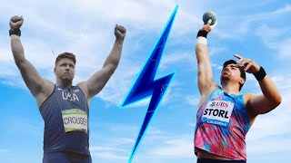 Ryan Crouser VS David Storl Epic Battle | Shotput Glide VS Rotational technique Comparison