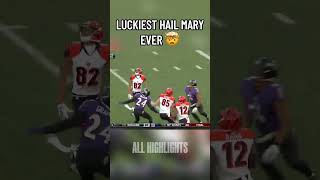 LUCKIEST HAIL MARY EVER 🤯#nfl#football#nflshorts#nflmemes#shorts#sports#nflfootball#hits#hit#bengals