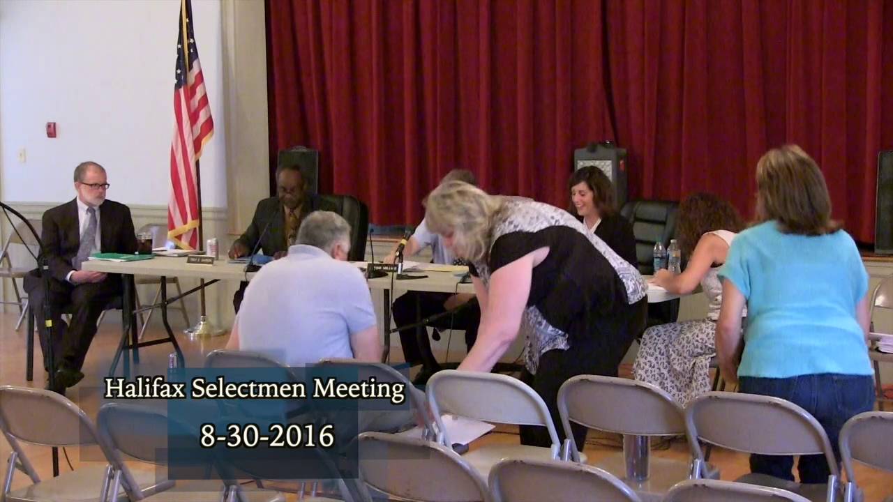 Halifax Board of Selectmen 8/30/16 YouTube