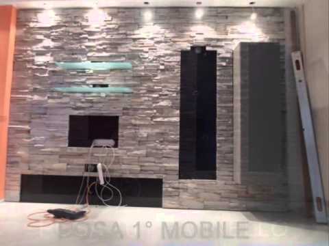 Soggiorno con boiserie pietra ricostruita youtube Decorare pareti con pietre