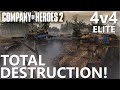 Total destruction  company of heroes 2 coh2  4v4 elite match