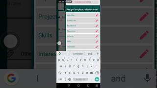 How to change the default values|title of resume templates - Resume Builder App Tutorial screenshot 5