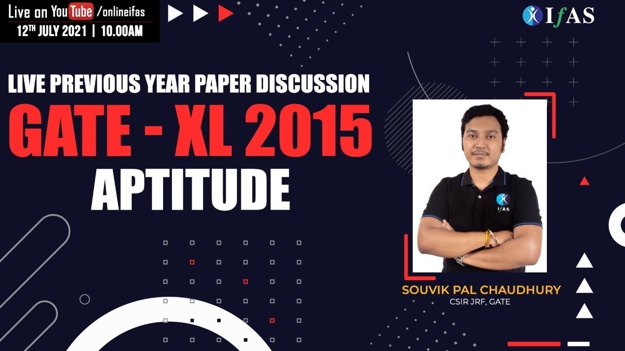 GATE XL 2015 | GENERAL APTITUDE | PREWVIOUS YEAR PAPER DISCUSSION | IFAS