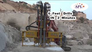 APL LD200 EXCAVATOR DRILLING ATTACHMENT WORKING - TOP HAMMER