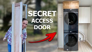 I built a broom closet, but it's a secret access door / DIY Laundry Makeover Utility Closet Part 7