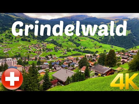 Grindelwald, Switzerland Walking Tour 4K 60fps - the most beautiful villages in the World