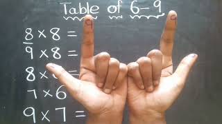Table of 6 to 9 tricks💯Just follow the steps & 💯u will do it✔No need to memorise🐤Using fingers#maths