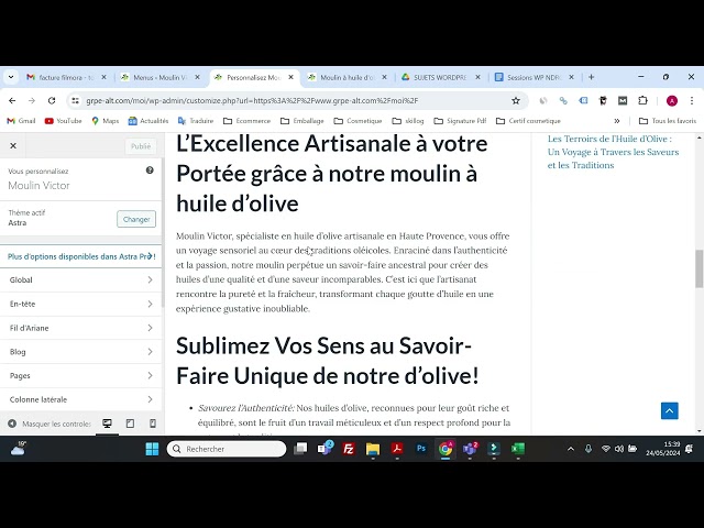 Question type examen : Modifier le menu et faire apparaitre un lien dans le pied de page class=